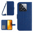 For Xiaomi 14 Skin Feel Sun Flower Embossed Flip Leather Phone Case with Lanyard(Dark Blue) - 14 Cases by PMC TechLife | Online Shopping South Africa | PMC TechLife | Buy Now Pay Later Mobicred