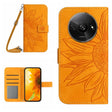 For Xiaomi Redmi A3 Skin Feel Sun Flower Embossed Flip Leather Phone Case with Lanyard(Yellow) - Xiaomi Cases by PMC TechLife | Online Shopping South Africa | PMC TechLife | Buy Now Pay Later Mobicred