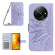 For Xiaomi Redmi A3 Skin Feel Sun Flower Embossed Flip Leather Phone Case with Lanyard(Purple) - Xiaomi Cases by PMC TechLife | Online Shopping South Africa | PMC TechLife | Buy Now Pay Later Mobicred