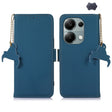 For Xiaomi Redmi Note 13 4G Genuine Leather Magnetic RFID Leather Phone Case(Blue) - Note 13 Cases by PMC TechLife | Online Shopping South Africa | PMC TechLife | Buy Now Pay Later Mobicred