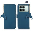 For Xiaomi Redmi K70E / Poco X6 Pro Genuine Leather Magnetic RFID Leather Phone Case(Blue) - K70E Cases by PMC TechLife | Online Shopping South Africa | PMC TechLife | Buy Now Pay Later Mobicred