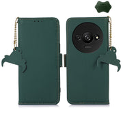 For Xiaomi Redmi A3 Genuine Leather Magnetic RFID Leather Phone Case(Green)