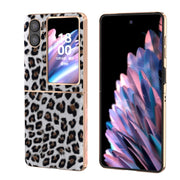 For OPPO Find N2 Flip Nano Plating Leopard Texture Phone Case(Silver Leopard)