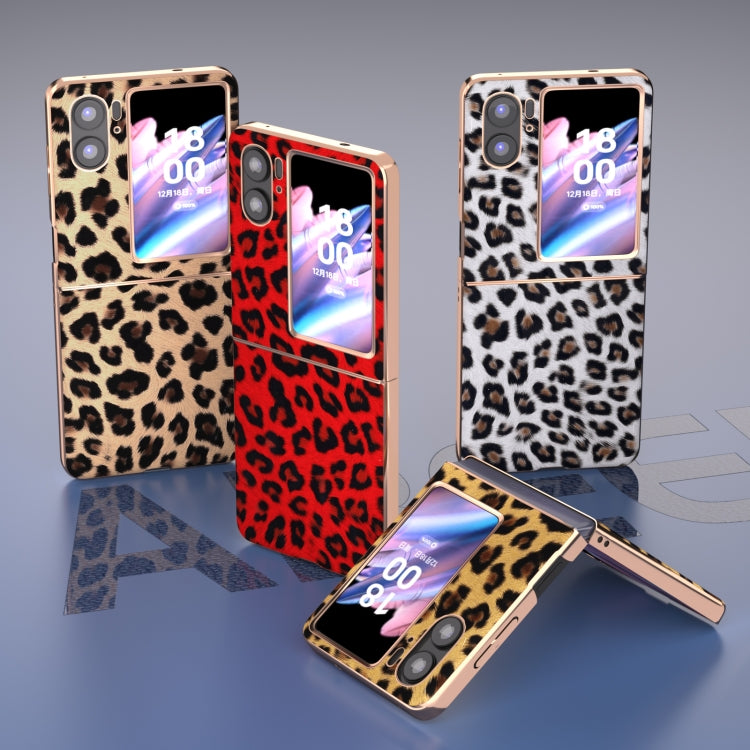 For OPPO Find N2 Flip Nano Plating Leopard Texture Phone Case(Silver Leopard)