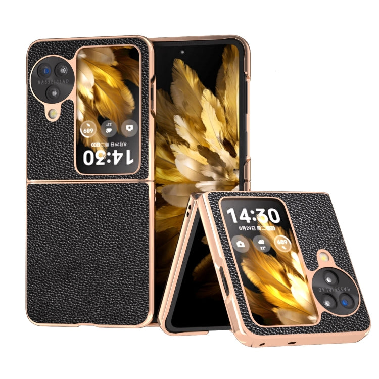 For OPPO Find N3 Flip Genuine Minol Nano Plating Phone Case(Black)