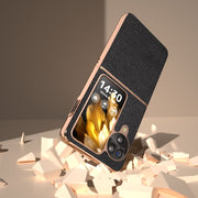 For OPPO Find N3 Flip Genuine Minol Nano Plating Phone Case(Black)