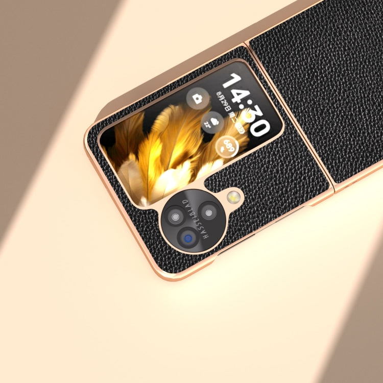 For OPPO Find N3 Flip Genuine Minol Nano Plating Phone Case(Black)
