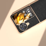 For OPPO Find N3 Flip Genuine Minol Nano Plating Phone Case(Black)