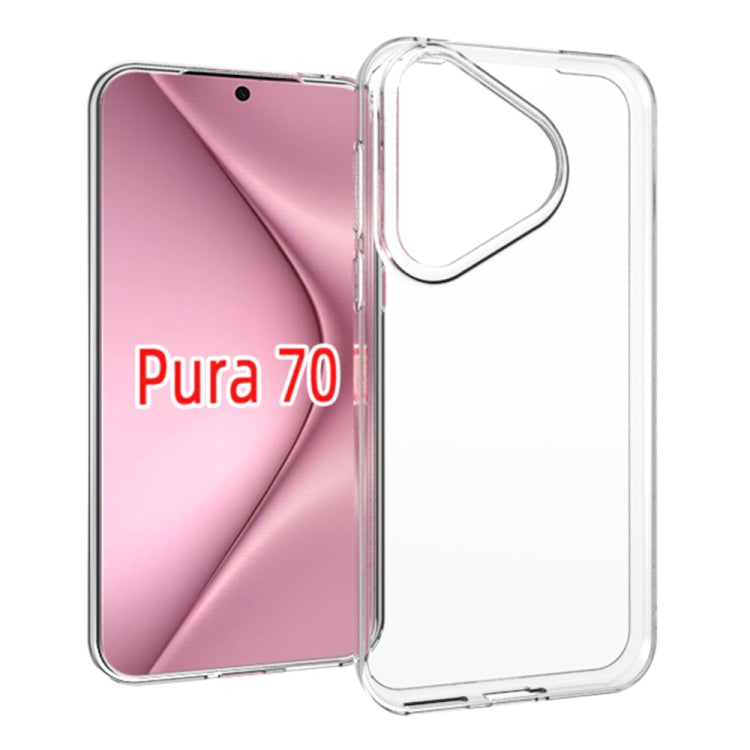 For Huawei Pura 70 Water-resistant Texture TPU Phone Case(Transparent)