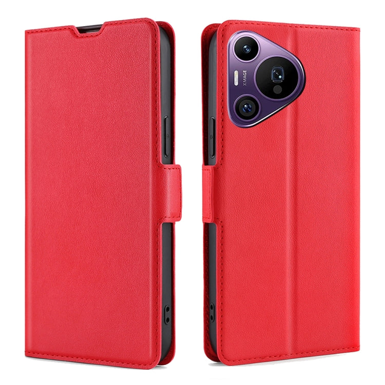 For Huawei Pura 70 Pro / Pro+ Ultra-thin Voltage Side Buckle Horizontal Flip Leather Phone Case(Red)