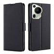 For Huawei Pura 70 Ultra Ultra-thin Voltage Side Buckle Horizontal Flip Leather Phone Case(Black) - Huawei Cases by PMC Jewellery | Online Shopping South Africa | PMC Jewellery | Buy Now Pay Later Mobicred