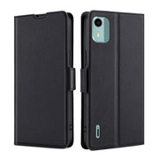 For Nokia C12 Ultra-thin Voltage Side Buckle Horizontal Flip Leather Phone Case(Black)