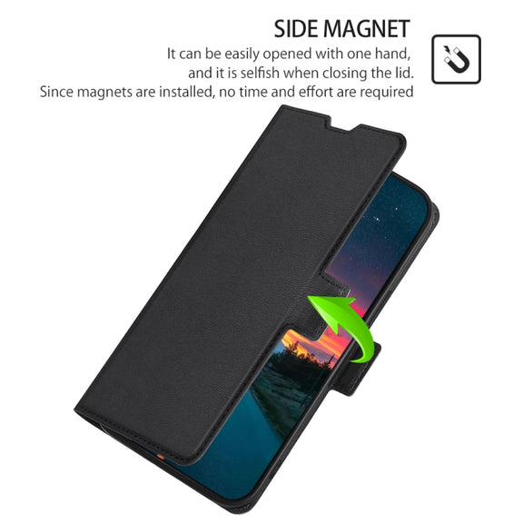 For Nokia C12 Ultra-thin Voltage Side Buckle Horizontal Flip Leather Phone Case(Black)