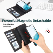 For Samsung Galaxy S20 FE Zipper Wallet Detachable MagSafe Leather Phone Case(Black)