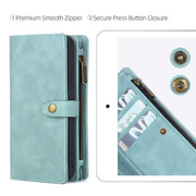 For Samsung Galaxy A33 5G Zipper Wallet Detachable MagSafe Leather Phone Case(Blue)