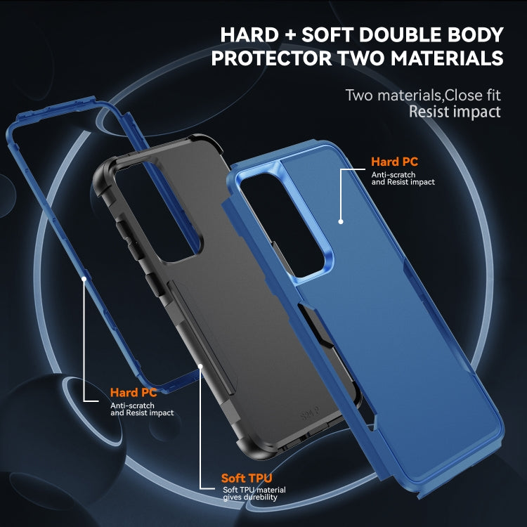 For Samsung Galaxy S24 5G TPU + PC Shockproof Protective Phone Case(Royal Blue + Black)