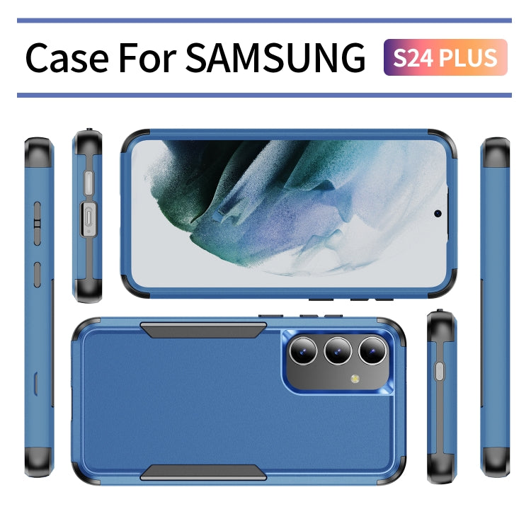 For Samsung Galaxy S24+ 5G TPU + PC Shockproof Protective Phone Case(Royal Blue + Black)