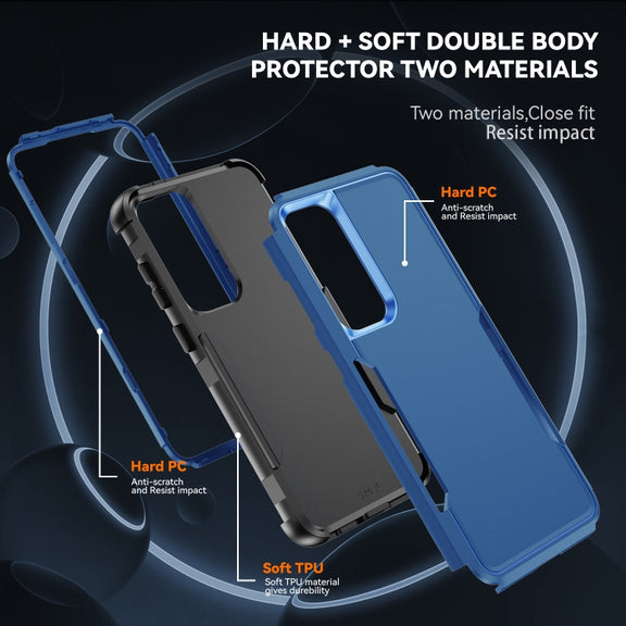 For Samsung Galaxy S24+ 5G TPU + PC Shockproof Protective Phone Case(Royal Blue + Black)