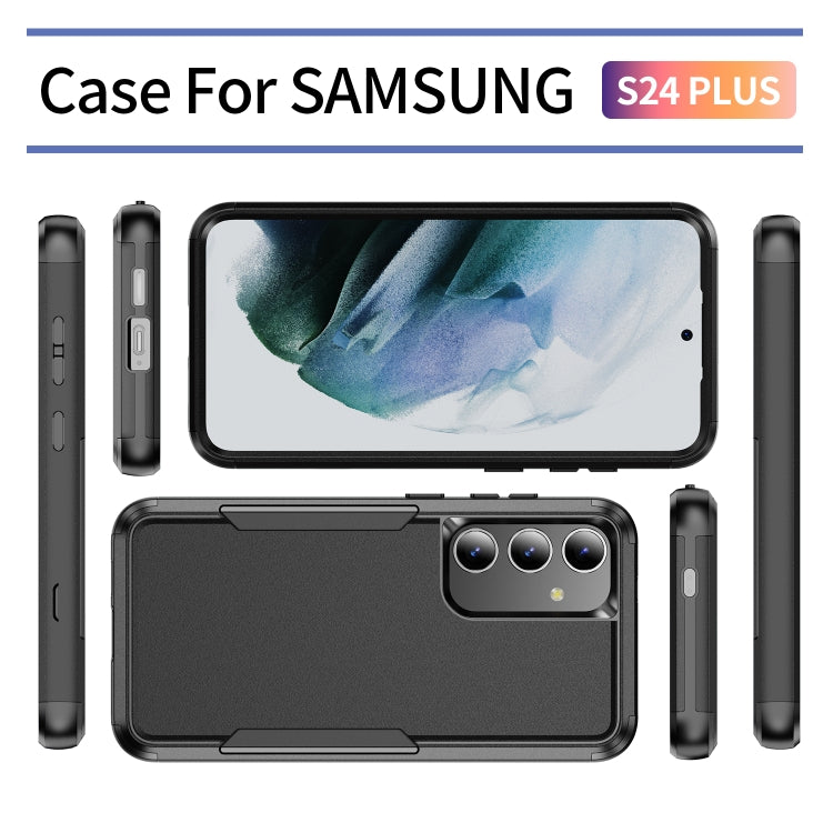 For Samsung Galaxy S24+ 5G TPU + PC Shockproof Protective Phone Case(Black)