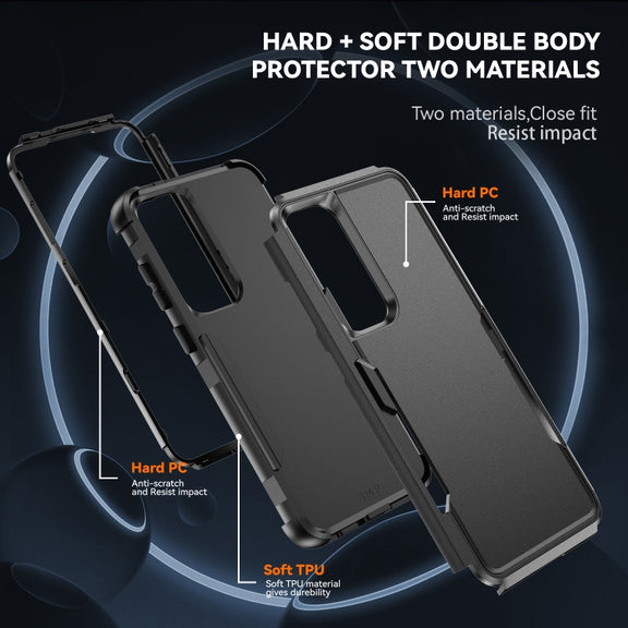 For Samsung Galaxy S24+ 5G TPU + PC Shockproof Protective Phone Case(Black)