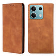 For Xiaomi Redmi Note 13 4G Skin Feel Magnetic Leather Phone Case(Light Brown) - Note 13 Cases by PMC TechLife | Online Shopping South Africa | PMC TechLife | Buy Now Pay Later Mobicred