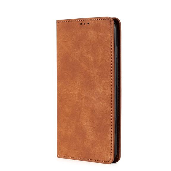 For Nokia C22 Skin Feel Magnetic Leather Phone Case(Light Brown)
