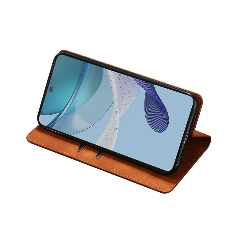 For Nokia C22 Skin Feel Magnetic Leather Phone Case(Light Brown)