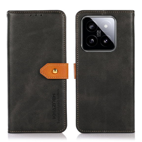 For Xiaomi 14 KHAZNEH Cowhide Texture Flip Leather Phone Case(Black)