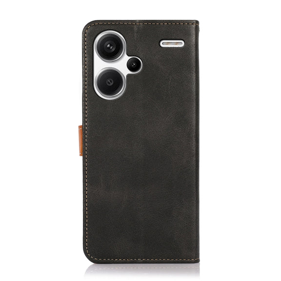 For Xiaomi Redmi Note 13 Pro+ 5G Global KHAZNEH Cowhide Texture Flip Leather Phone Case(Black)