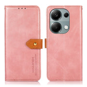 For Xiaomi Redmi Note 13 Pro 4G / POCO M6 Pro KHAZNEH Cowhide Texture Flip Leather Phone Case(Rose Gold)