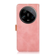 For Xiaomi 14 Ultra KHAZNEH Cowhide Texture Flip Leather Phone Case(Rose Gold)
