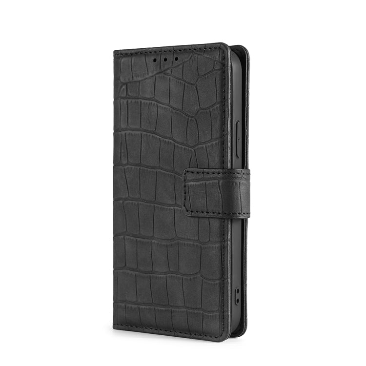 For Xiaomi Redmi Note 12S 4G Skin Feel Crocodile Magnetic Clasp Leather Phone Case(Black)