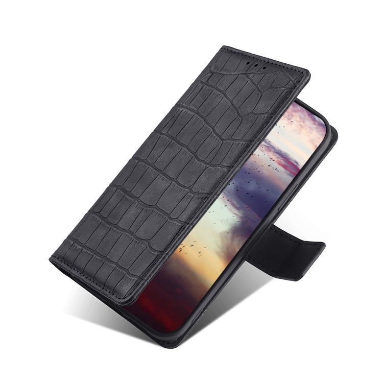 For Xiaomi Redmi Note 12S 4G Skin Feel Crocodile Magnetic Clasp Leather Phone Case(Black)