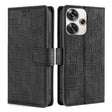 For Xiaomi Redmi Turbo 3 5G Skin Feel Crocodile Magnetic Clasp Leather Phone Case(Black) - 13 Ultra Cases by PMC TechLife | Online Shopping South Africa | PMC TechLife | Buy Now Pay Later Mobicred