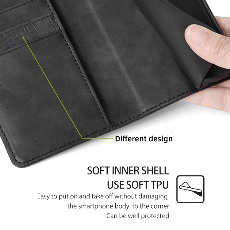 For Xiaomi Redmi Turbo 3 5G Skin Feel Crocodile Magnetic Clasp Leather Phone Case(Black)