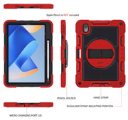 For Huawei MatePad 11 2023 360 Degree Rotation PC Contrast Silicone Tablet Case(Red + Black)