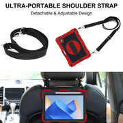 For Huawei MatePad 11 2023 360 Degree Rotation PC Contrast Silicone Tablet Case(Red + Black)