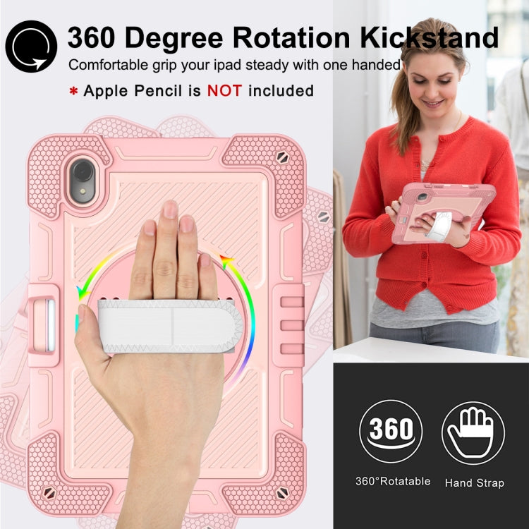 For Huawei MatePad 11 2023 360 Degree Rotation PC Contrast Silicone Tablet Case(Rose Gold)
