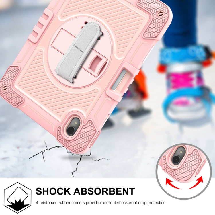 For Huawei MatePad 11 2023 360 Degree Rotation PC Contrast Silicone Tablet Case(Rose Gold)