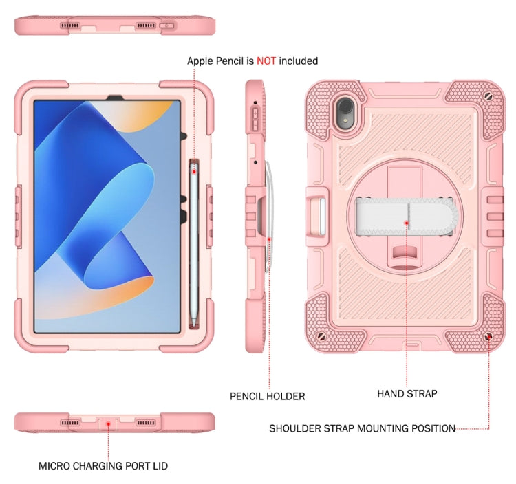 For Huawei MatePad 11 2023 360 Degree Rotation PC Contrast Silicone Tablet Case(Rose Gold)