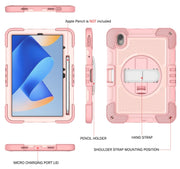 For Huawei MatePad 11 2023 360 Degree Rotation PC Contrast Silicone Tablet Case(Rose Gold)