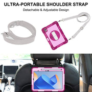 For Huawei MatePad 11 2023 360 Degree Rotation PC Contrast Silicone Tablet Case(Rose Red + Pink)
