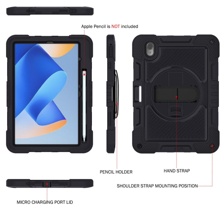 For Huawei MatePad 11 2023 360 Degree Rotation PC Contrast Silicone Tablet Case(Black)