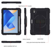 For Huawei MatePad 11 2023 360 Degree Rotation PC Contrast Silicone Tablet Case(Black)