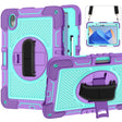 For Huawei MatePad 11 2023 360 Degree Rotation PC Contrast Silicone Tablet Case(Purple + Mint Green) - Huawei by PMC TechLife | Online Shopping South Africa | PMC TechLife | Buy Now Pay Later Mobicred