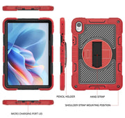 For Huawei MatePad 11.5 2023 360 Degree Rotation PC Contrast Silicone Tablet Case(Red + Black)