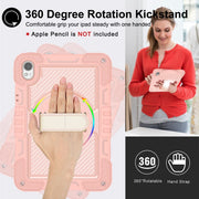 For Huawei MatePad 11.5 2023 360 Degree Rotation PC Contrast Silicone Tablet Case(Rose Gold)