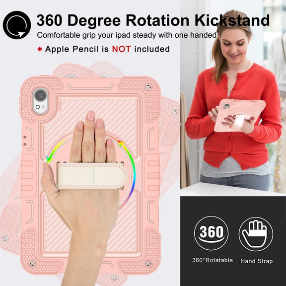 For Huawei MatePad 11.5 2023 360 Degree Rotation PC Contrast Silicone Tablet Case(Rose Gold)