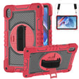 For Huawei MatePad SE 11 360 Degree Rotation PC Contrast Silicone Tablet Case(Red + Black) - Huawei by PMC TechLife | Online Shopping South Africa | PMC TechLife | Buy Now Pay Later Mobicred