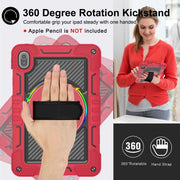 For Huawei MatePad SE 11 360 Degree Rotation PC Contrast Silicone Tablet Case(Red + Black)